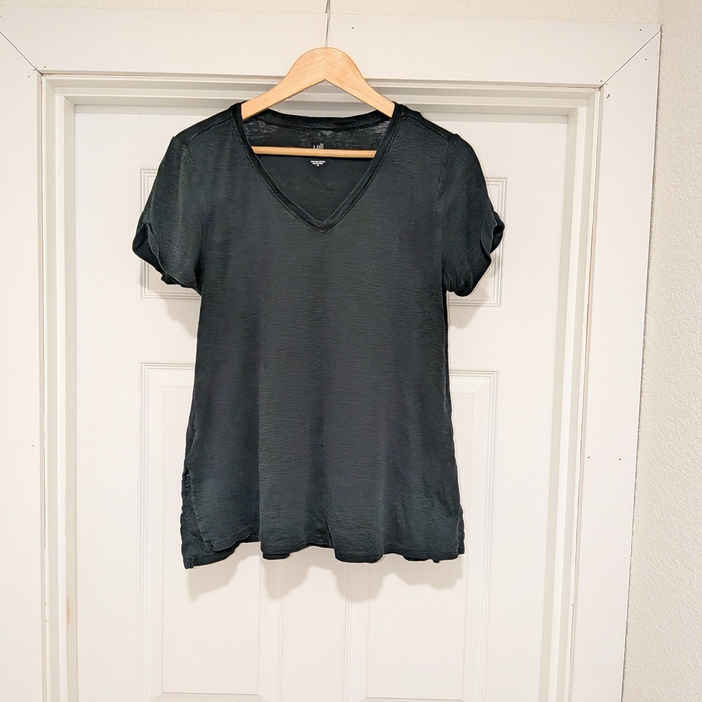 J. Jill Dark Green V-Neck Top
